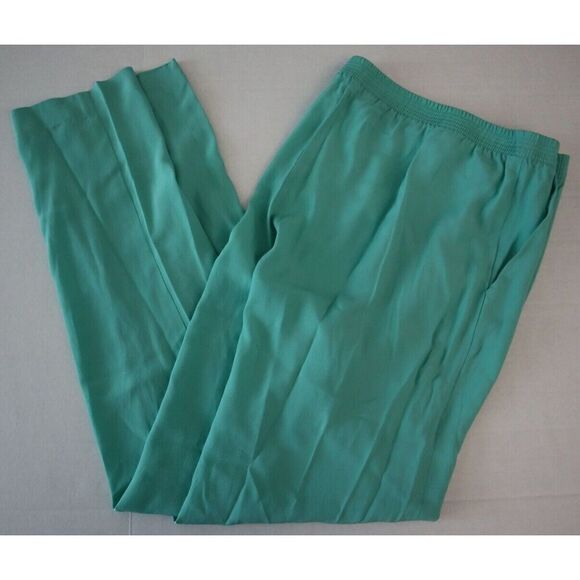 PianuraStudio MPA2693U1 Womens Sz 46 US 10/XL Green Silk Blend Casual Pants - Picture 9 of 9